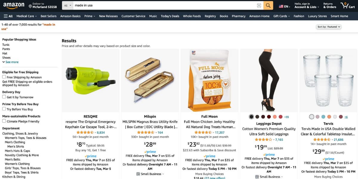 How to Find Made in USA Products on Amazon